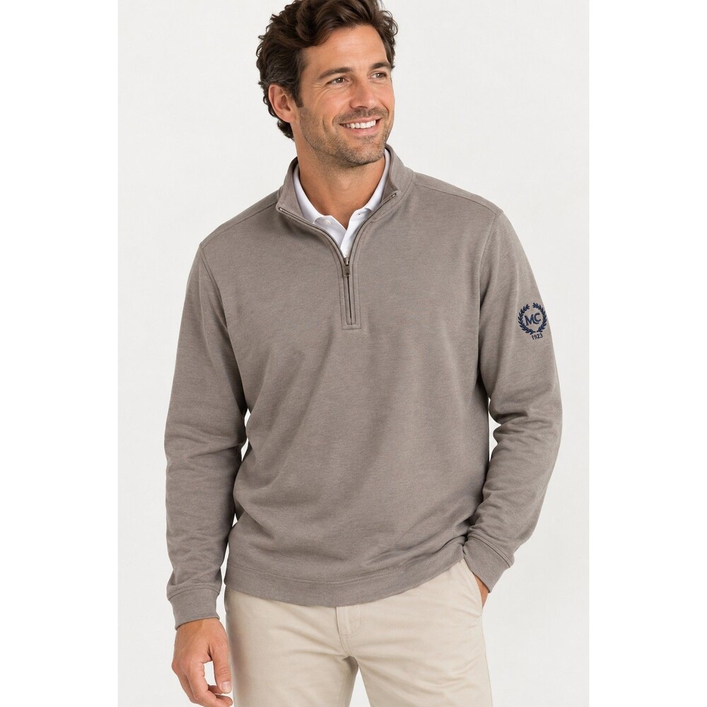 Peter Millar Men’s XL Milbrook Club Greenwich CT 1/4 Zip Pullover Golf Gray